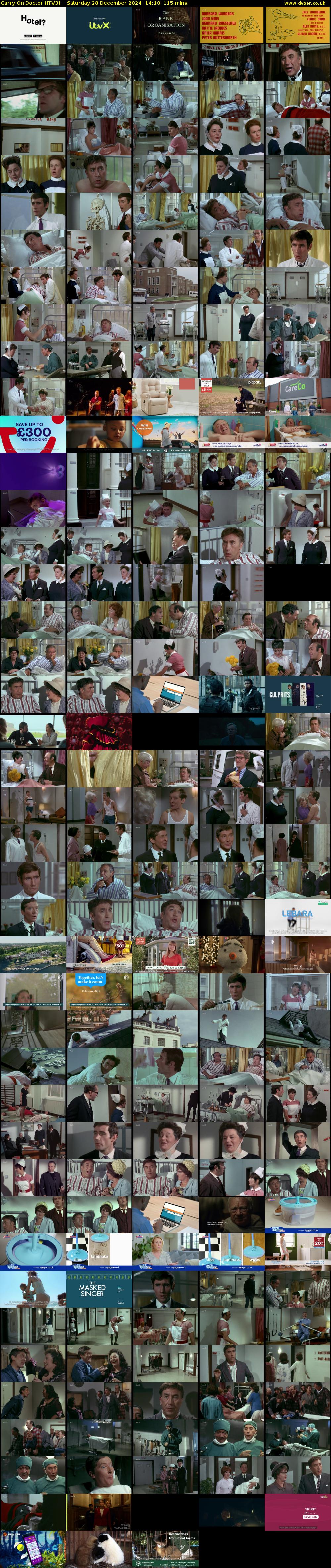 Carry On Doctor (ITV3) Saturday 28 December 2024 14:10 - 16:05