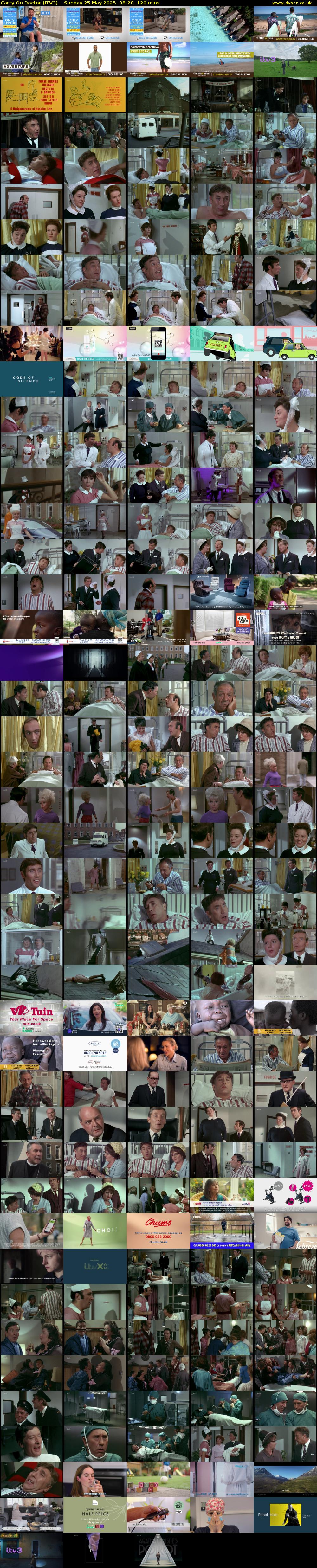 Carry On Doctor (ITV3) Sunday 25 May 2025 08:20 - 10:20