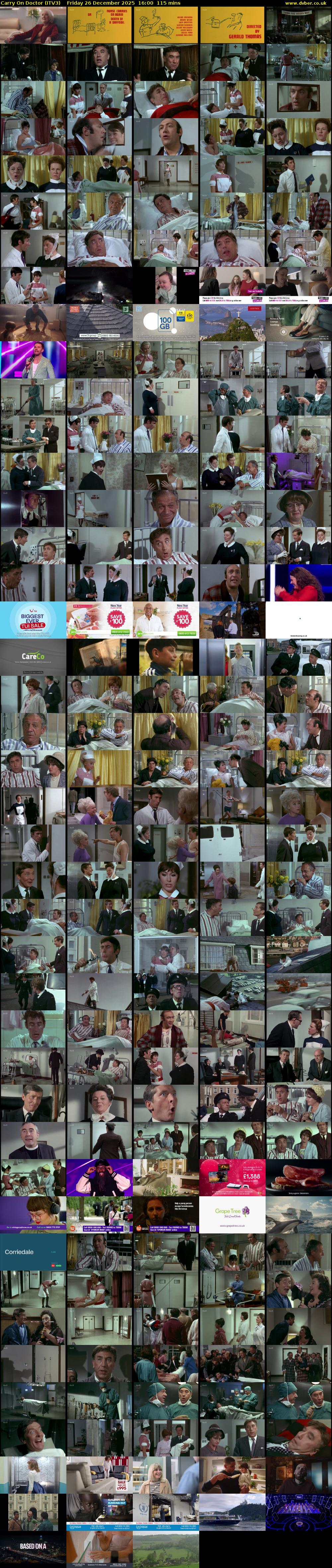 Carry On Doctor (ITV3) Friday 26 December 2025 16:00 - 17:55