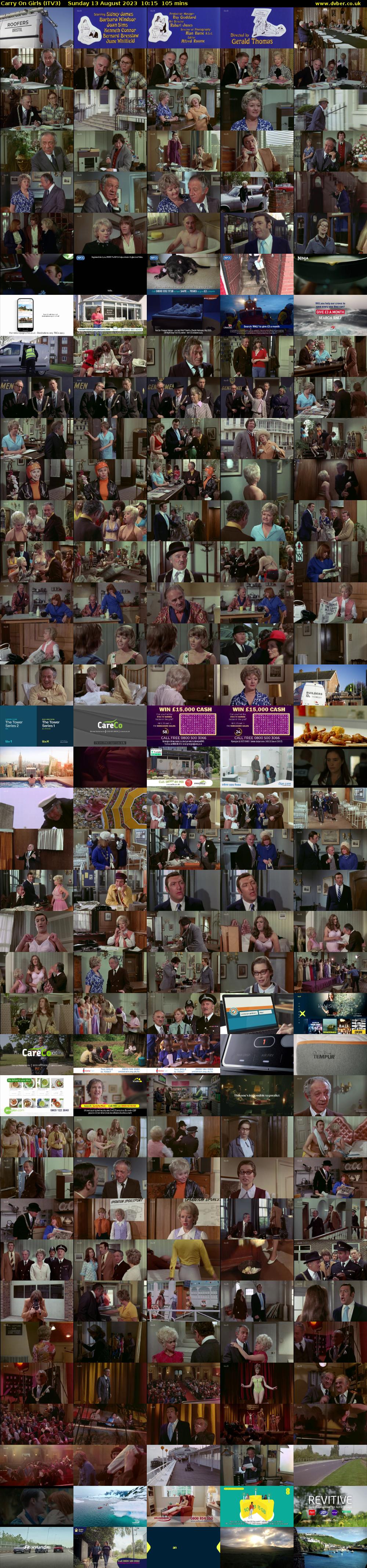 Carry On Girls (ITV3) Sunday 13 August 2023 10:15 - 12:00