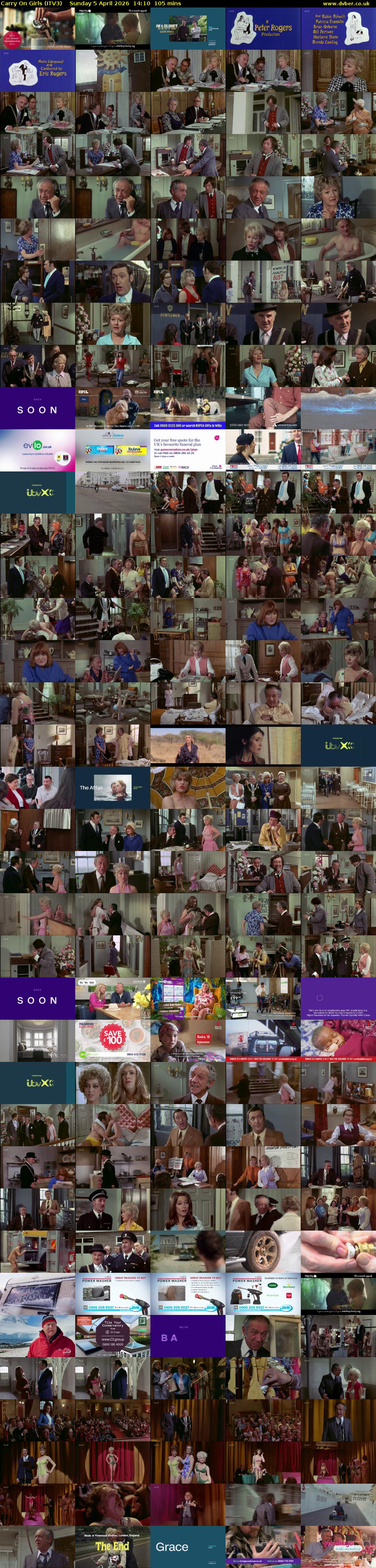 Carry On Girls (ITV3) Sunday 5 April 2026 14:10 - 15:55