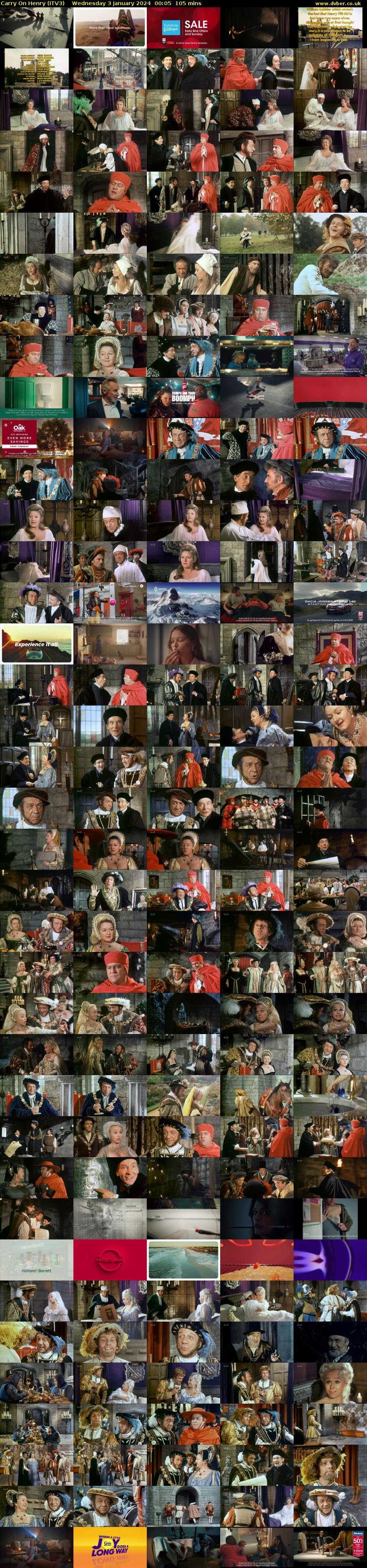 Carry On Henry (ITV3) Wednesday 3 January 2024 00:05 - 01:50