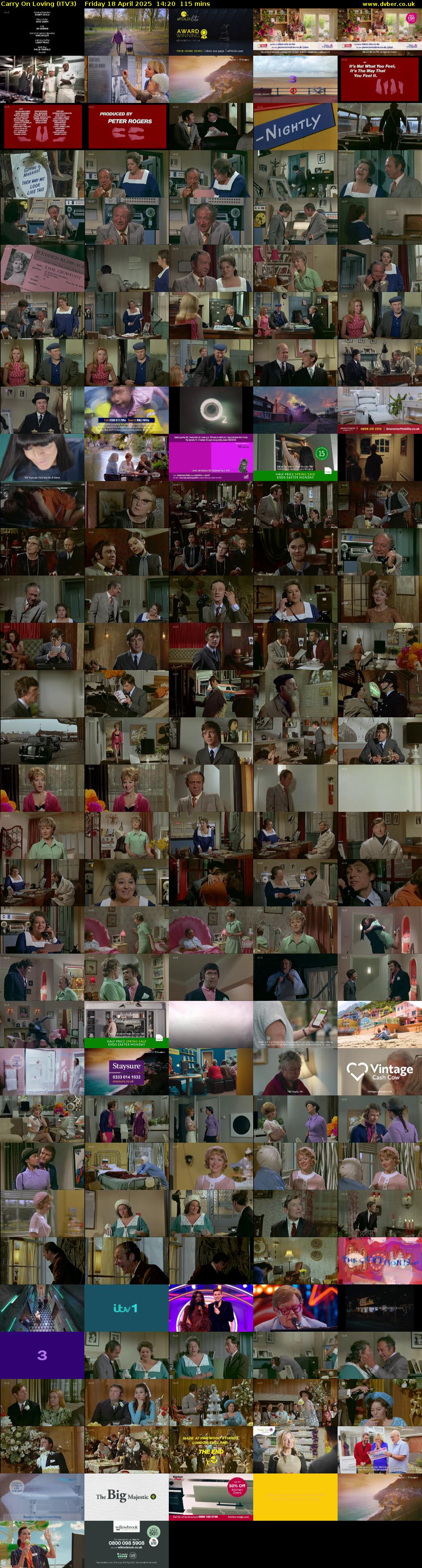 Carry On Loving (ITV3) Friday 18 April 2025 14:20 - 16:15