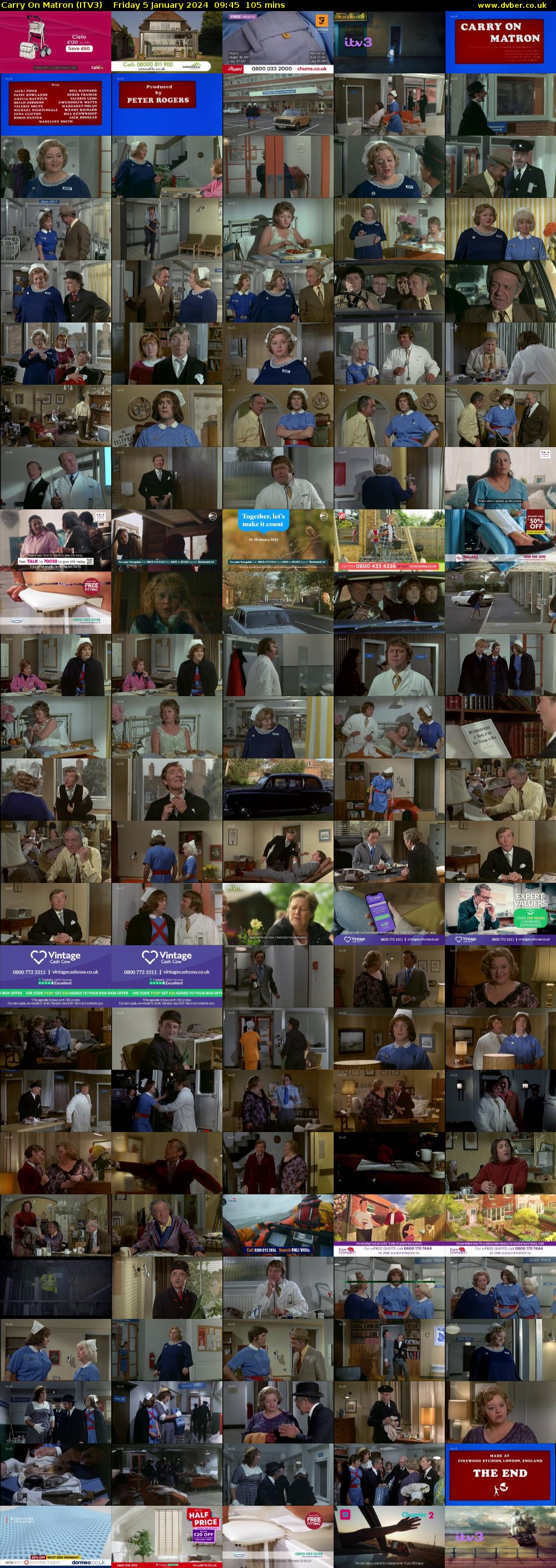 Carry On Matron (ITV3) Friday 5 January 2024 09:45 - 11:30