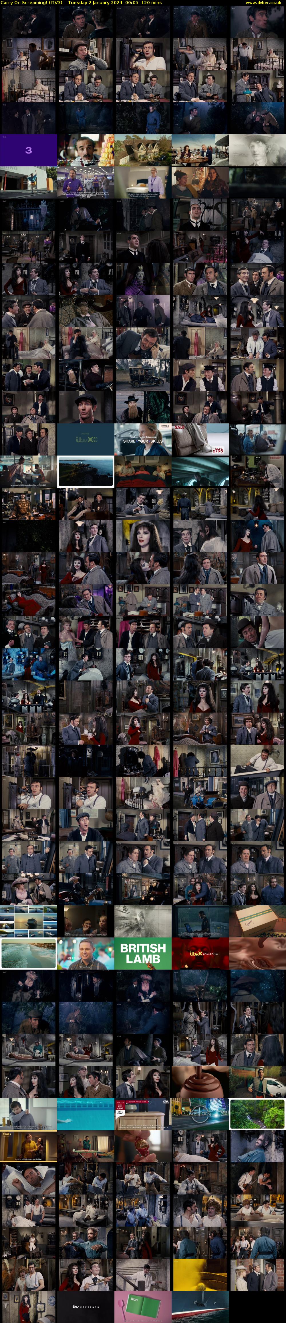 Carry On Screaming! (ITV3) Tuesday 2 January 2024 00:05 - 02:05
