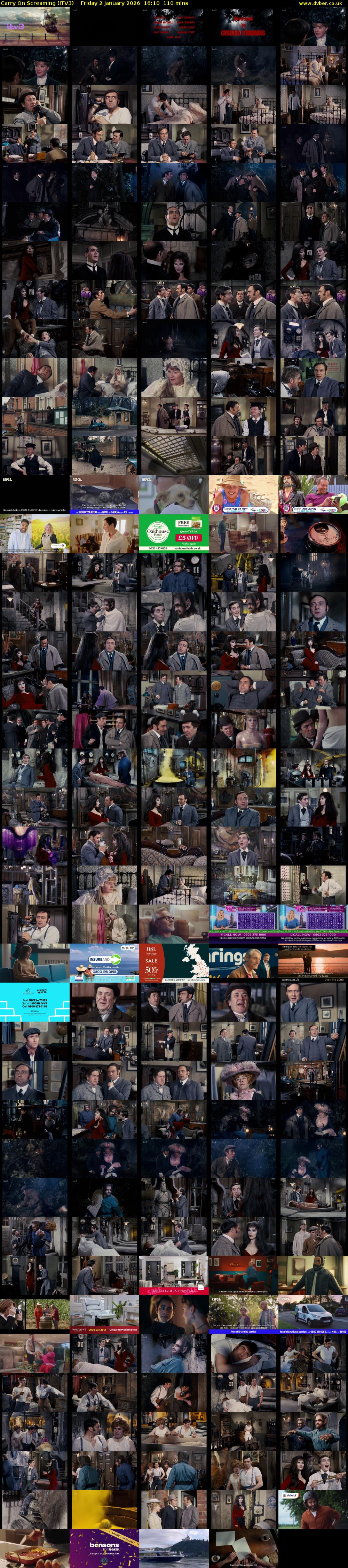 Carry On Screaming (ITV3) Friday 2 January 2026 16:10 - 18:00