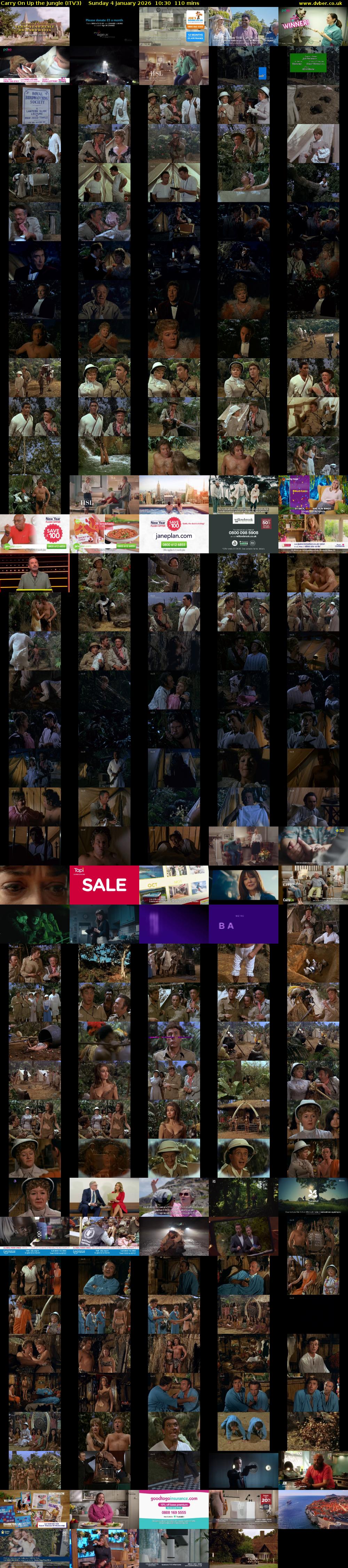 Carry On Up the Jungle (ITV3) Sunday 4 January 2026 10:30 - 12:20