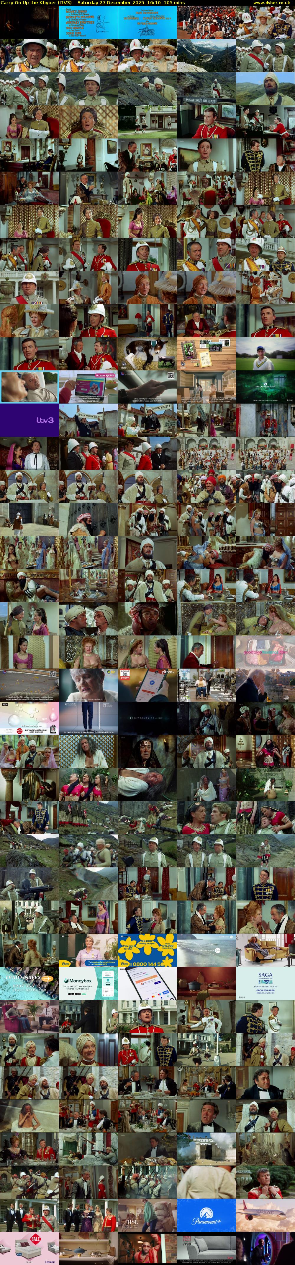 Carry On Up the Khyber (ITV3) Saturday 27 December 2025 16:10 - 17:55
