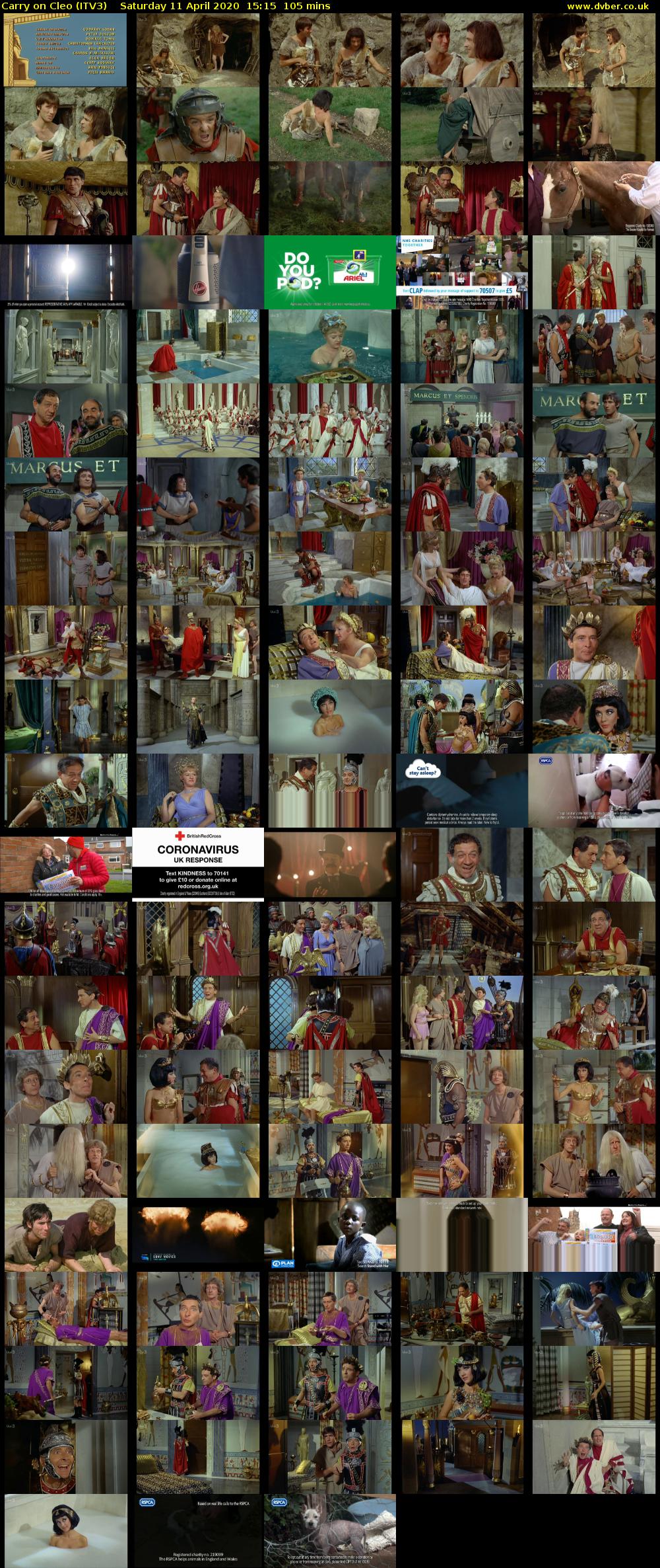 Carry on Cleo (ITV3) Saturday 11 April 2020 15:15 - 17:00