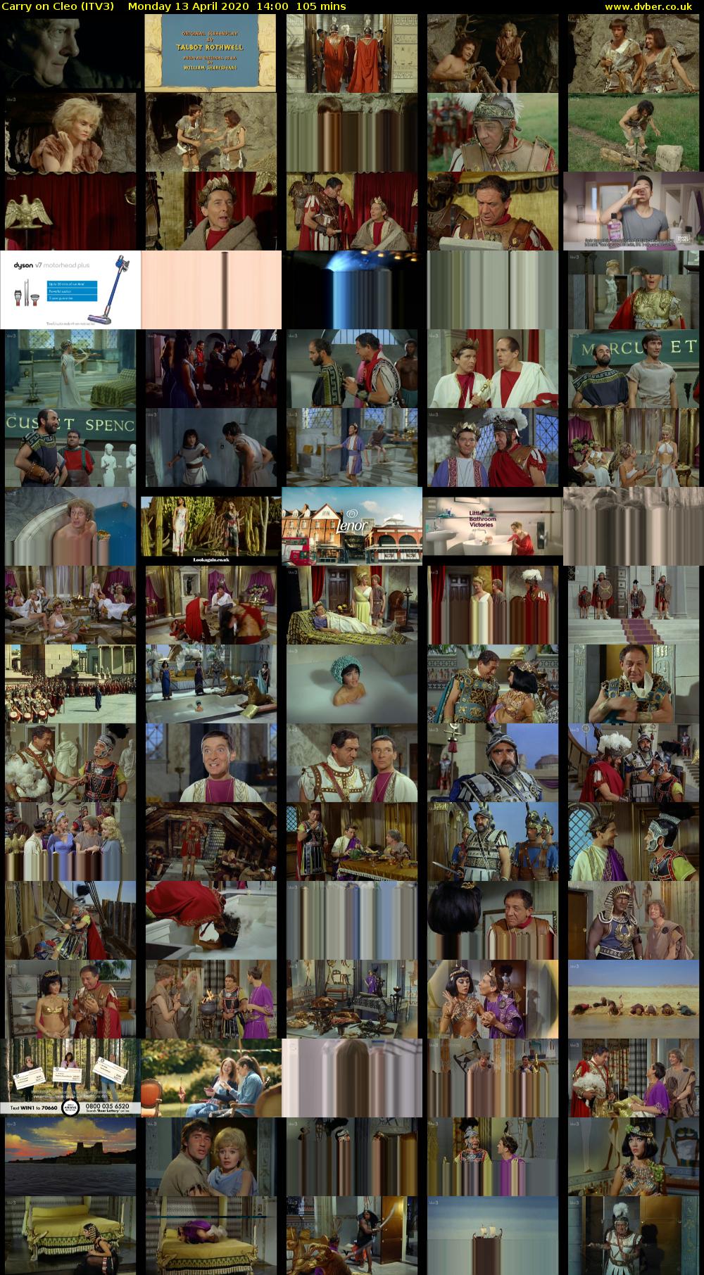 Carry on Cleo (ITV3) Monday 13 April 2020 14:00 - 15:45