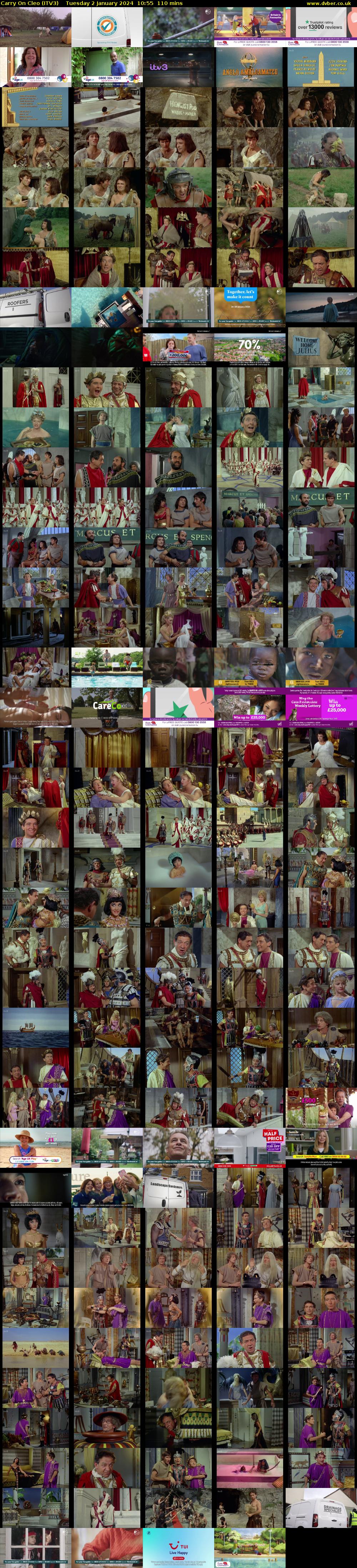 Carry on Cleo (ITV3) Tuesday 2 January 2024 10:55 - 12:45