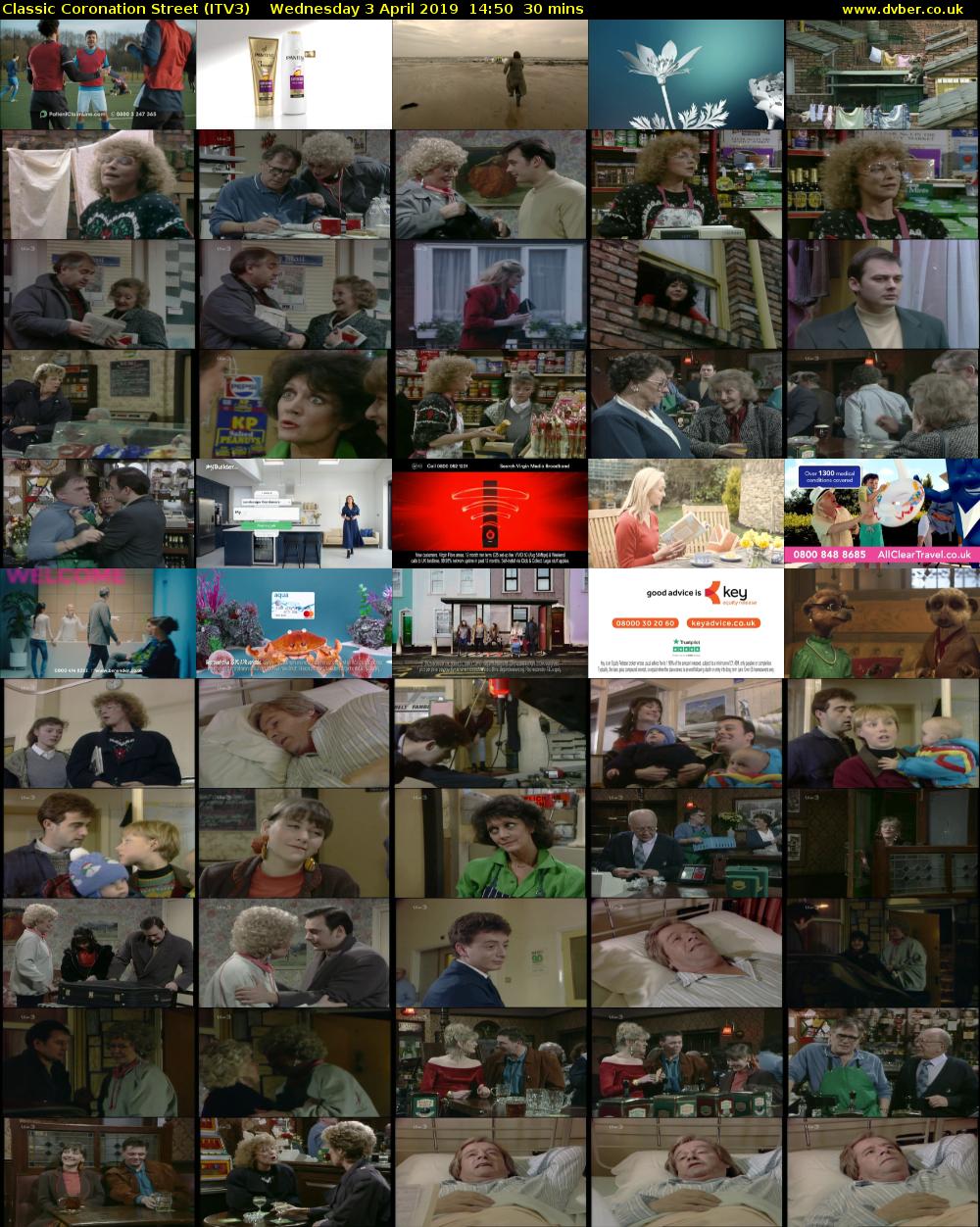 Classic Coronation Street (ITV3) Wednesday 3 April 2019 14:50 - 15:20