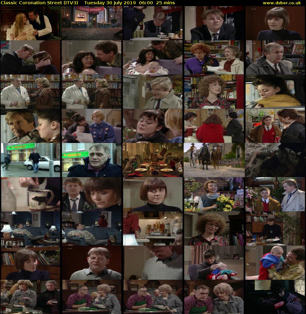 Classic Coronation Street (ITV3) Tuesday 30 July 2019 06:00 - 06:25