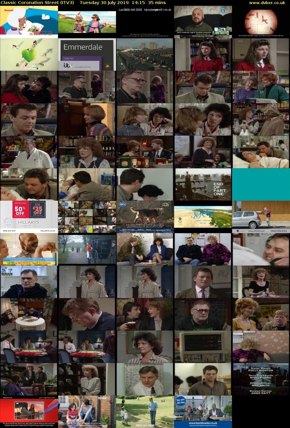 Classic Coronation Street (ITV3) Tuesday 30 July 2019 14:15 - 14:50
