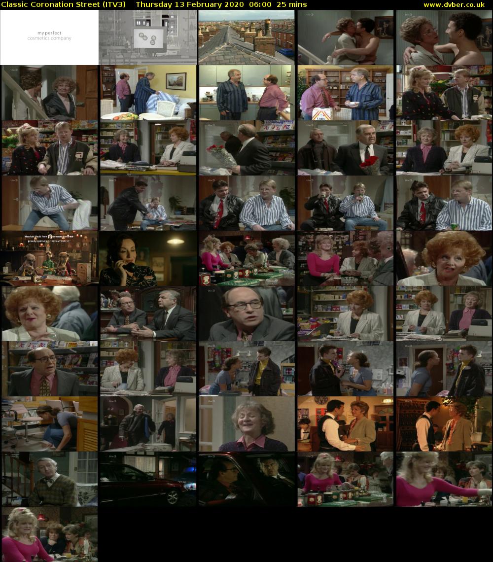 Classic Coronation Street (ITV3) Thursday 13 February 2020 06:00 - 06:25