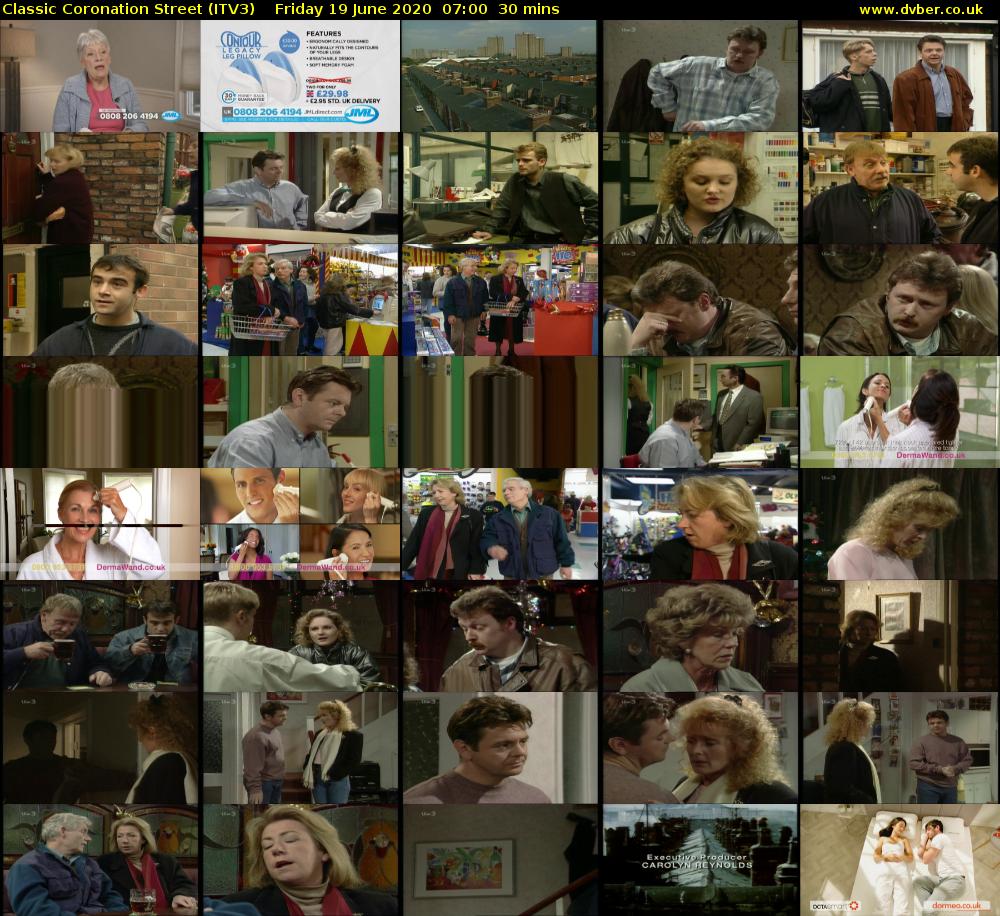 Classic Coronation Street (ITV3) Friday 19 June 2020 07:00 - 07:30