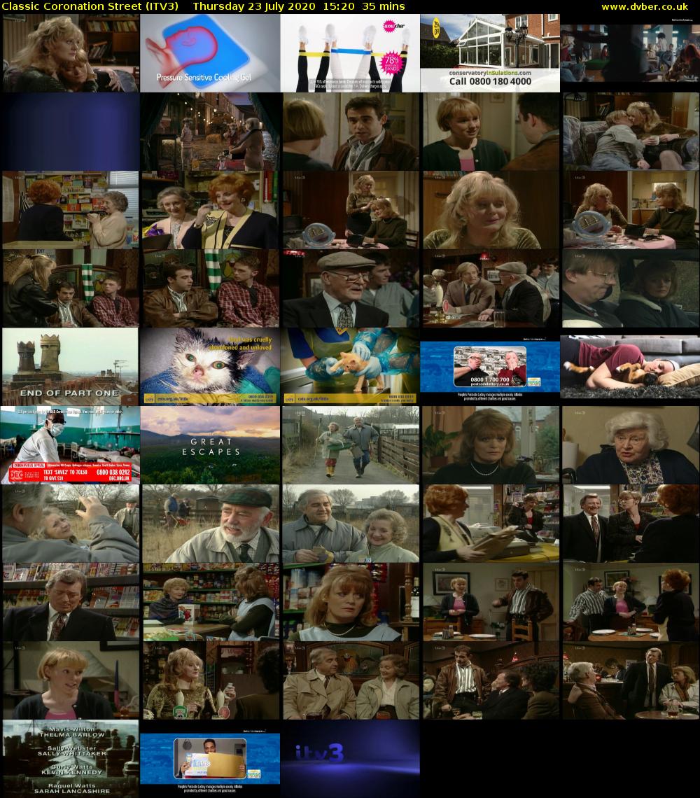 Classic Coronation Street (ITV3) Thursday 23 July 2020 15:20 - 15:55