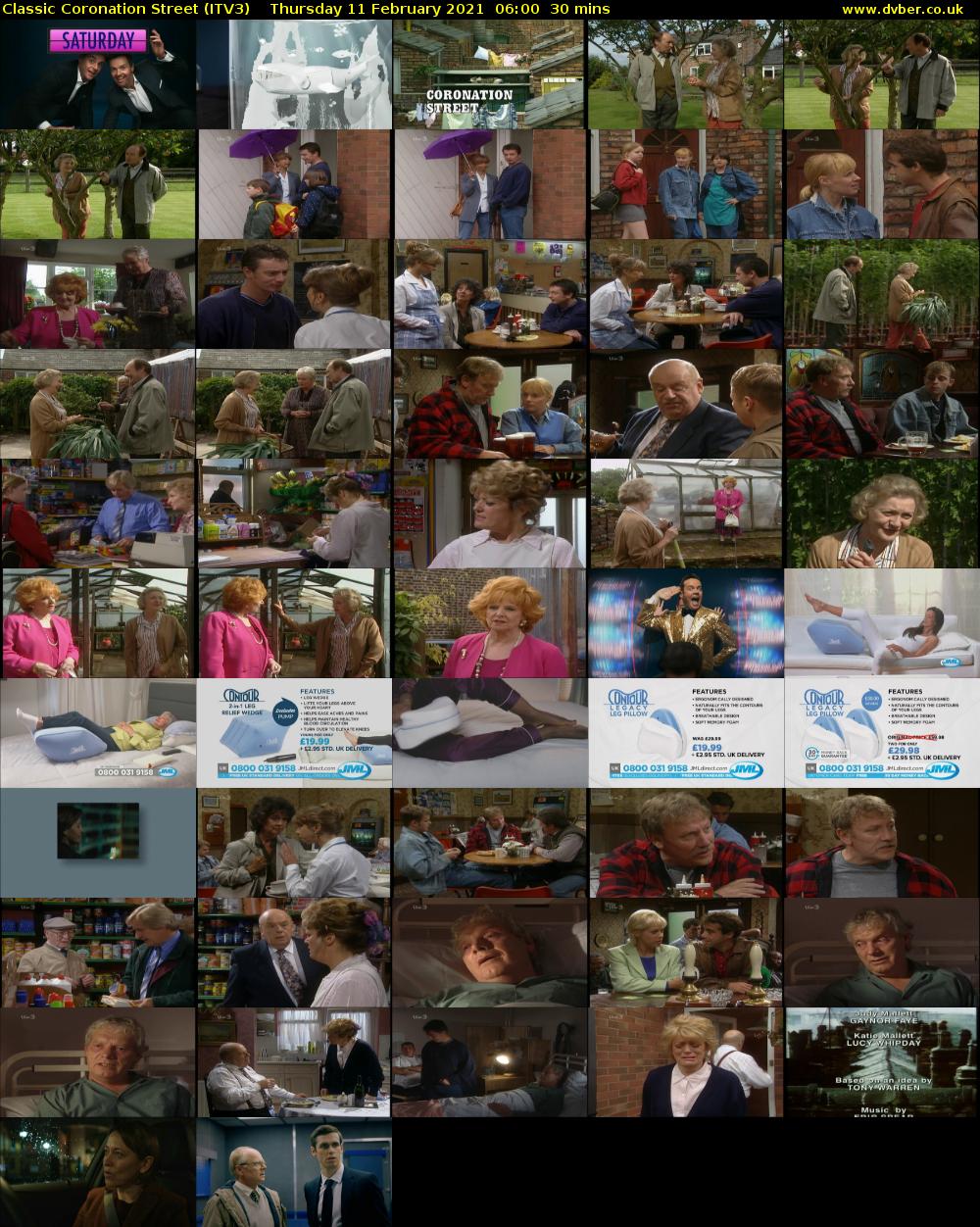 Classic Coronation Street (ITV3) Thursday 11 February 2021 06:00 - 06:30