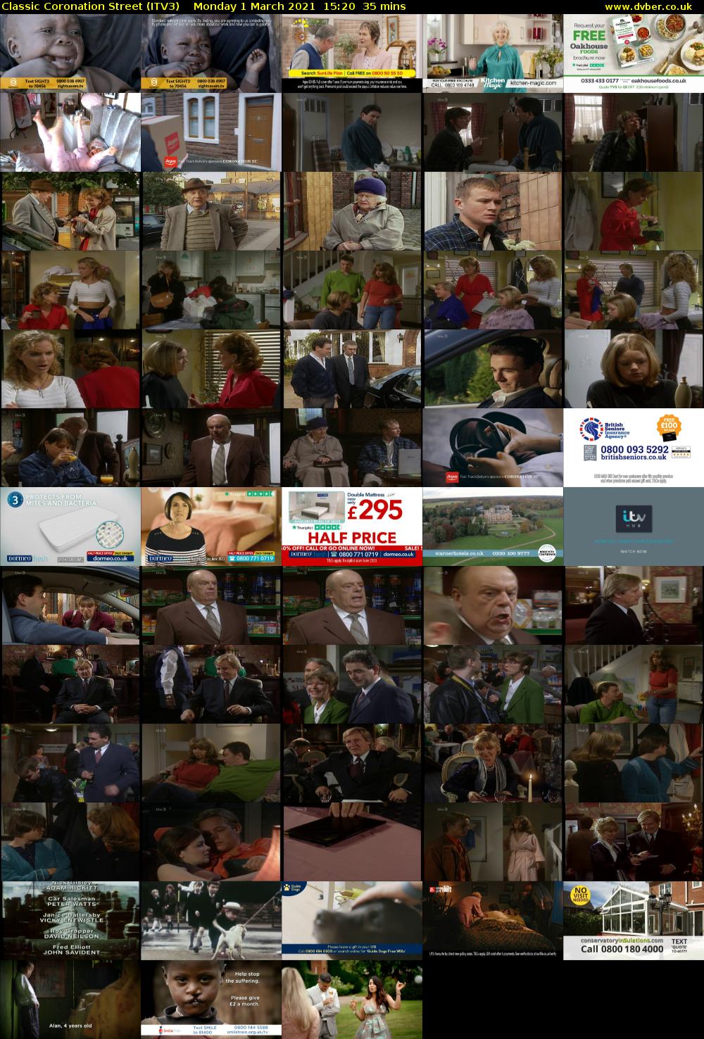 Classic Coronation Street (ITV3) Monday 1 March 2021 15:20 - 15:55