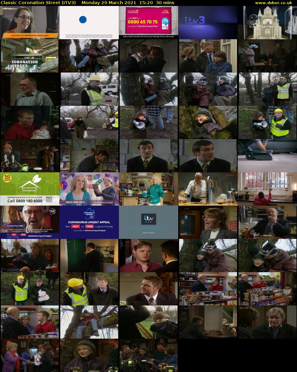 Classic Coronation Street (ITV3) Monday 29 March 2021 15:20 - 15:50
