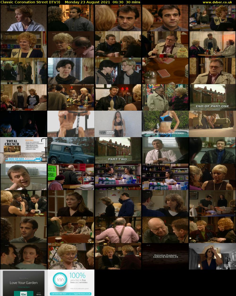 Classic Coronation Street (ITV3) Monday 23 August 2021 06:30 - 07:00