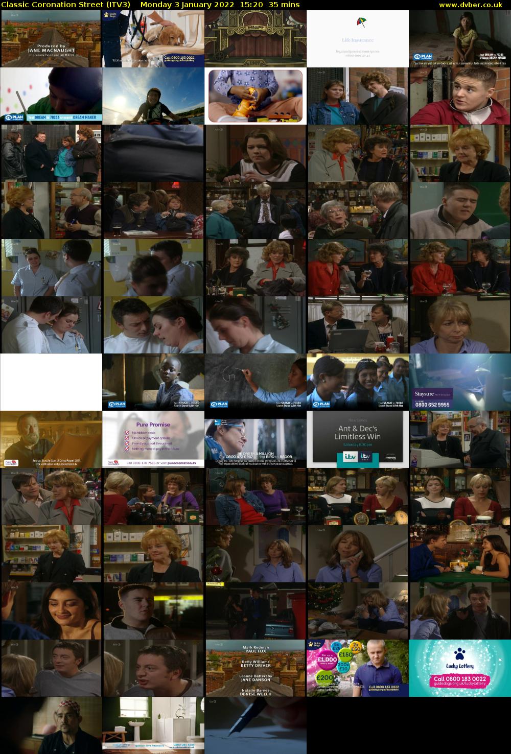 Classic Coronation Street (ITV3) Monday 3 January 2022 15:20 - 15:55