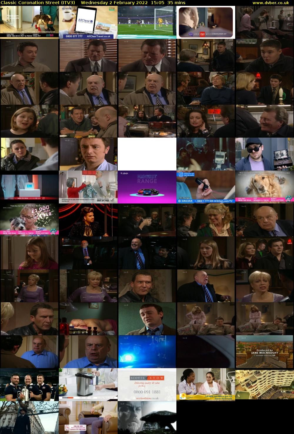 Classic Coronation Street (ITV3) Wednesday 2 February 2022 15:05 - 15:40