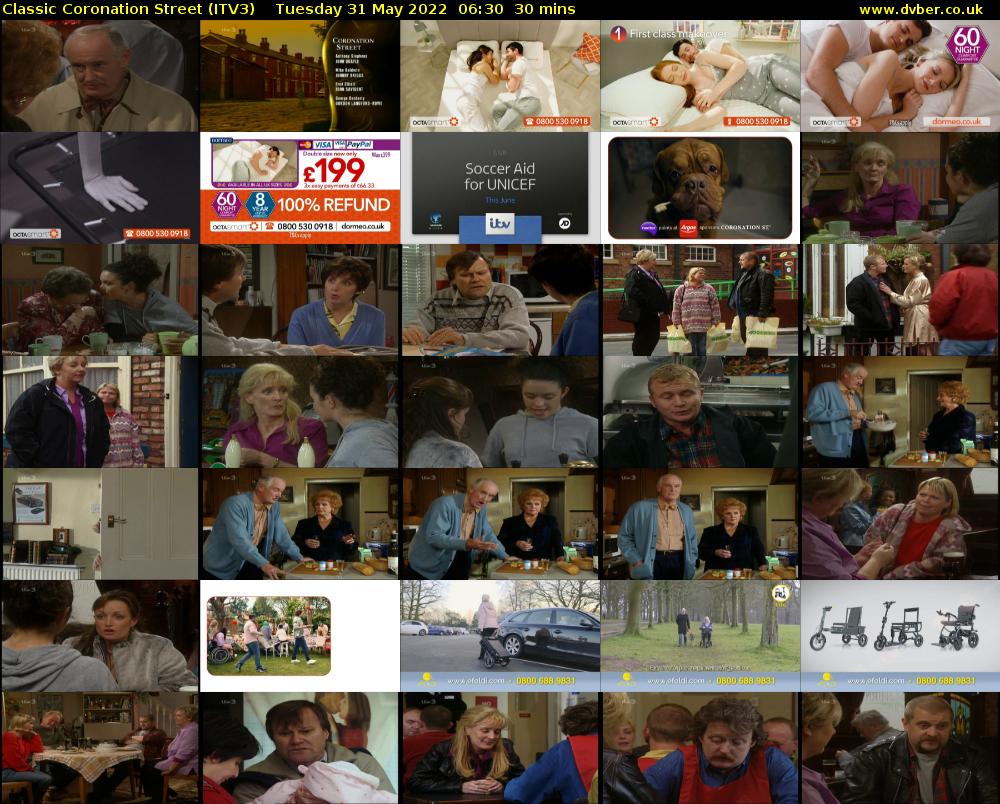 Classic Coronation Street (ITV3) Tuesday 31 May 2022 06:30 - 07:00