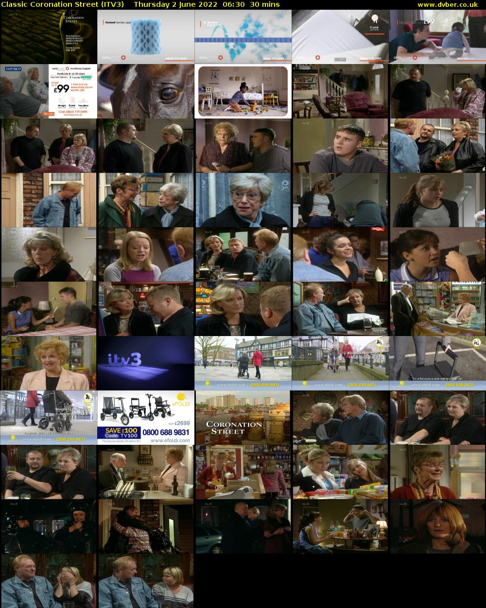 Classic Coronation Street (ITV3) Thursday 2 June 2022 06:30 - 07:00