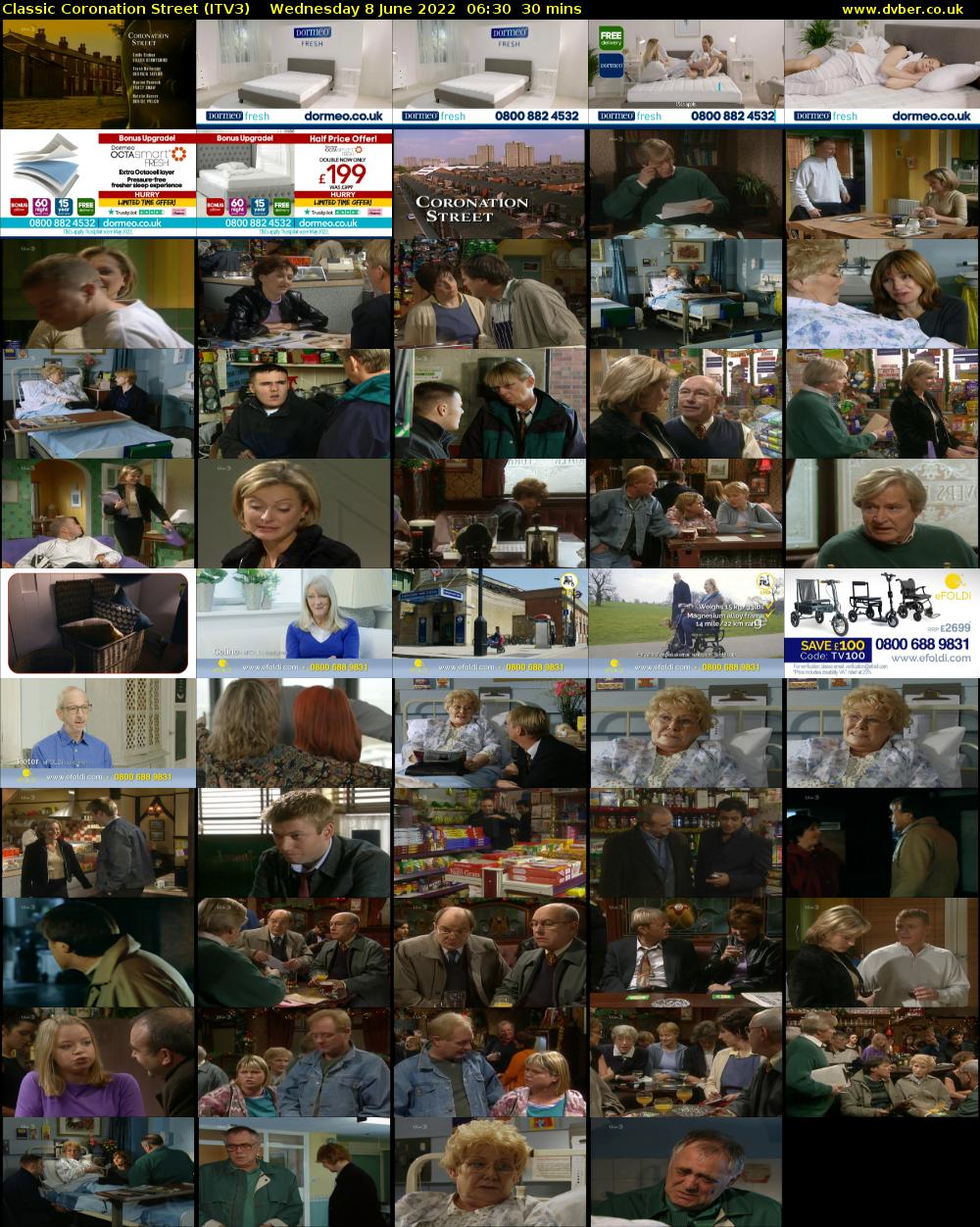 Classic Coronation Street (ITV3) Wednesday 8 June 2022 06:30 - 07:00