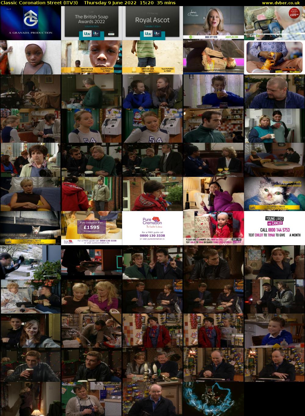 Classic Coronation Street (ITV3) Thursday 9 June 2022 15:20 - 15:55