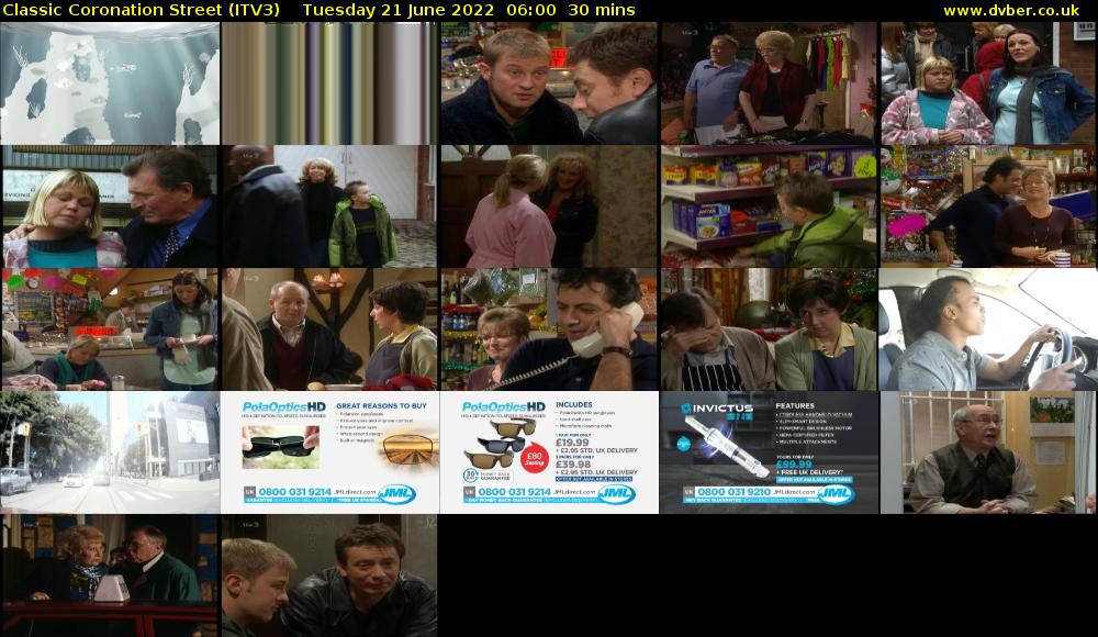 Classic Coronation Street (ITV3) Tuesday 21 June 2022 06:00 - 06:30
