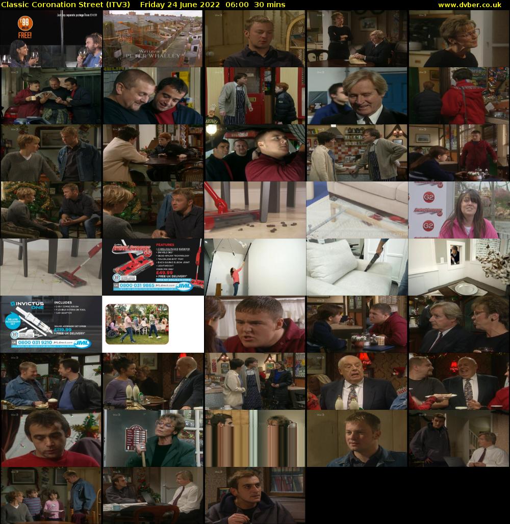 Classic Coronation Street (ITV3) Friday 24 June 2022 06:00 - 06:30
