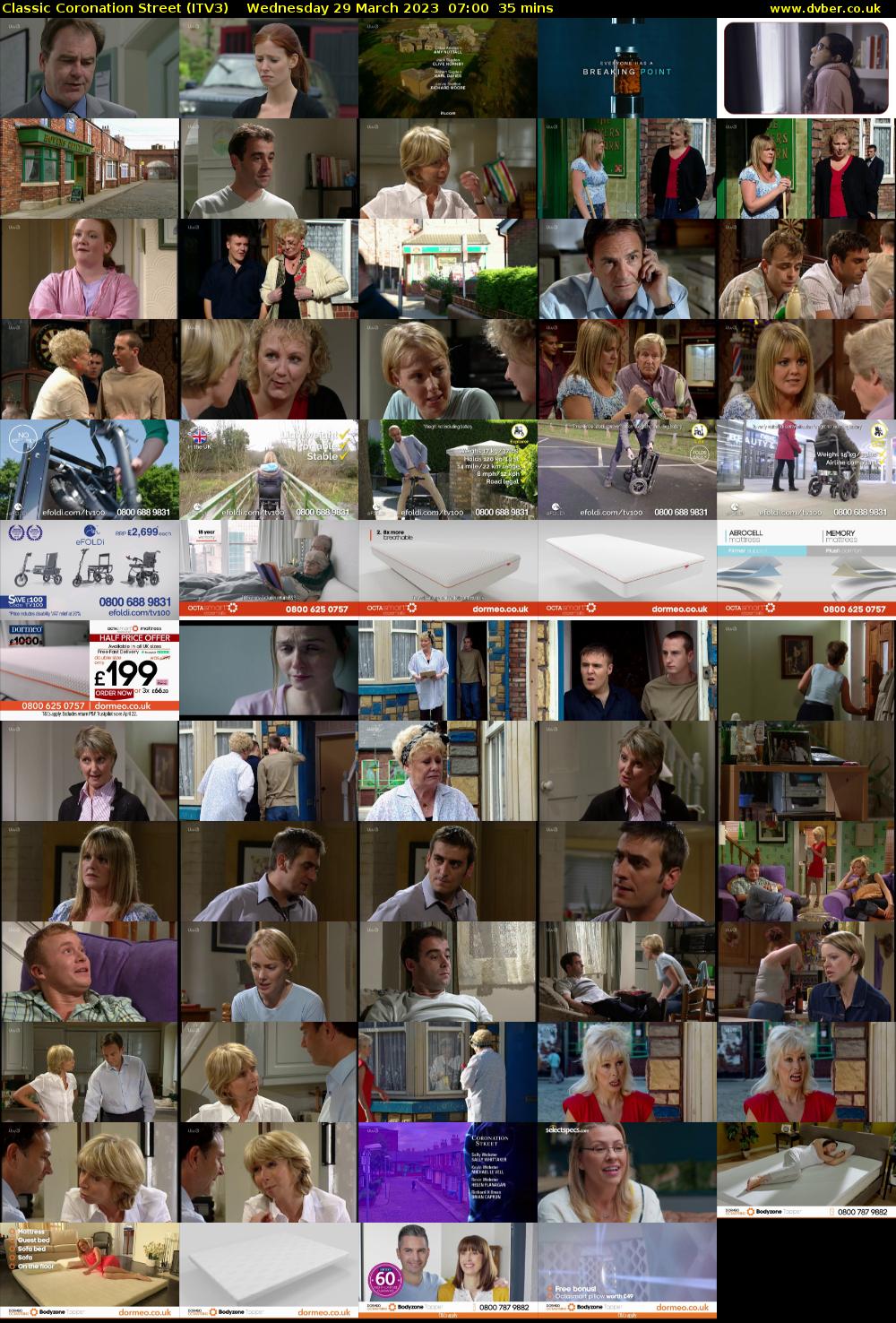 Classic Coronation Street (ITV3) Wednesday 29 March 2023 07:00 - 07:35