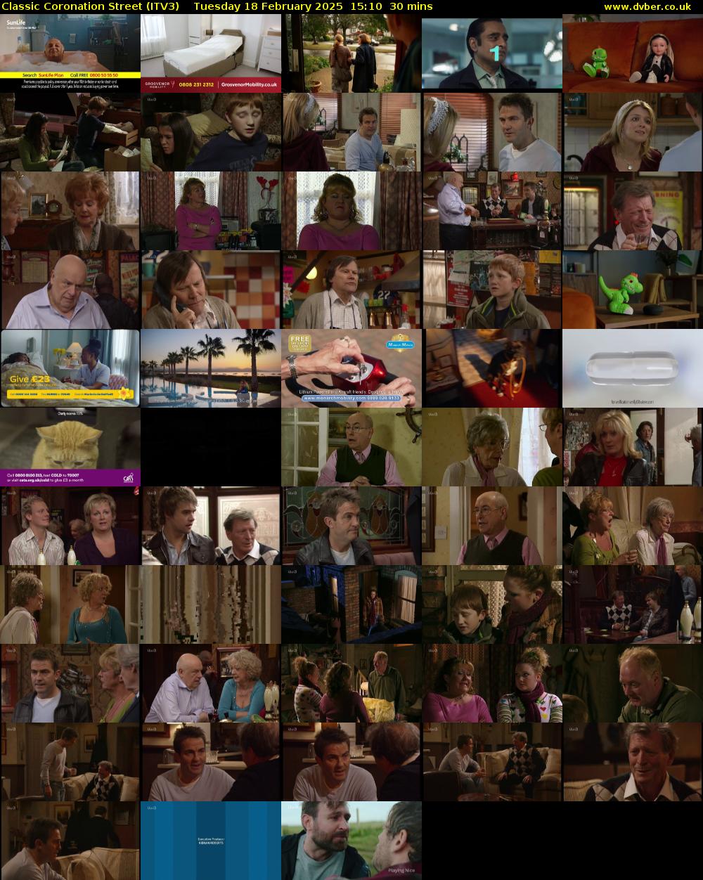 Classic Coronation Street (ITV3) Tuesday 18 February 2025 15:10 - 15:40