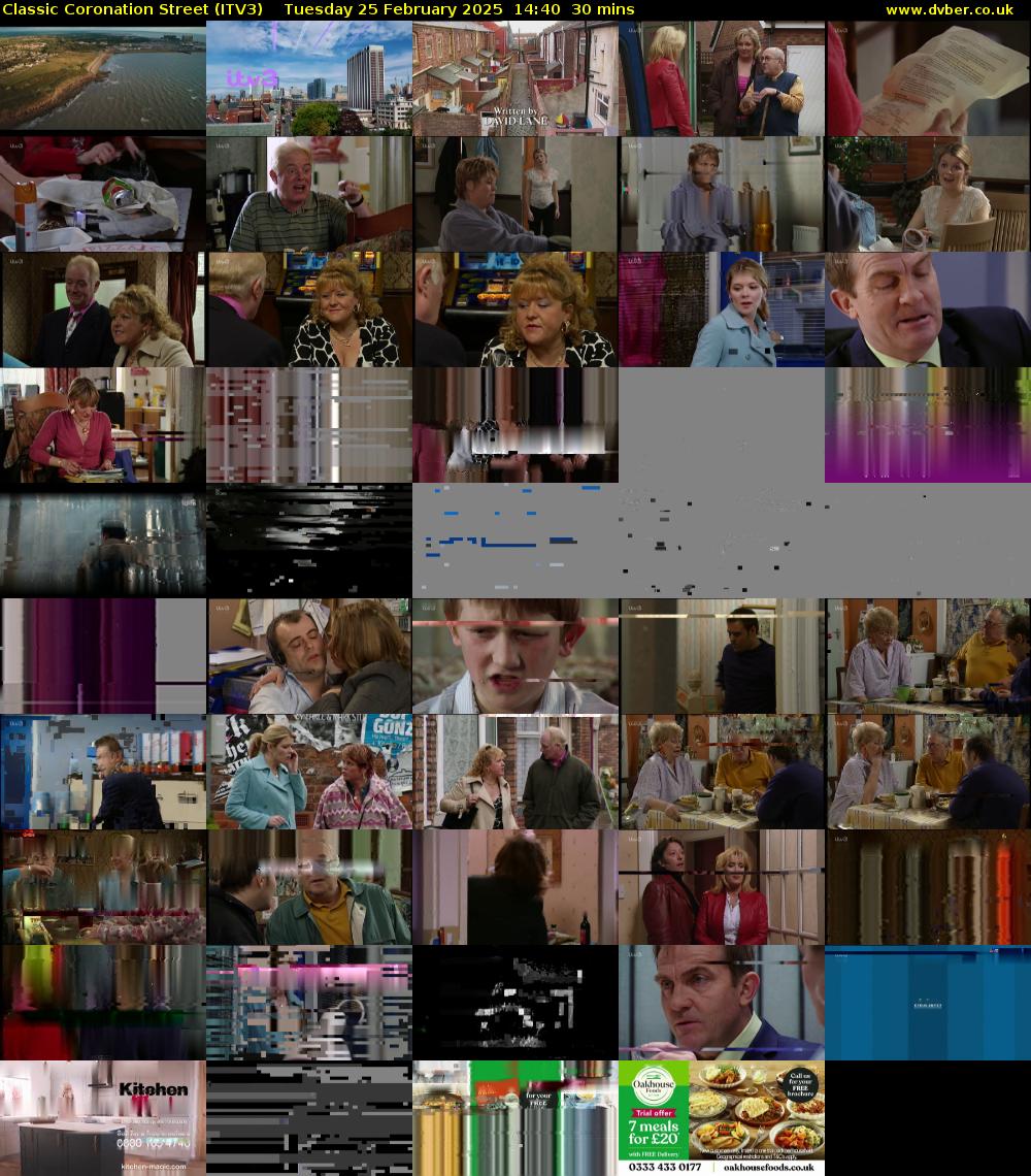 Classic Coronation Street (ITV3) Tuesday 25 February 2025 14:40 - 15:10