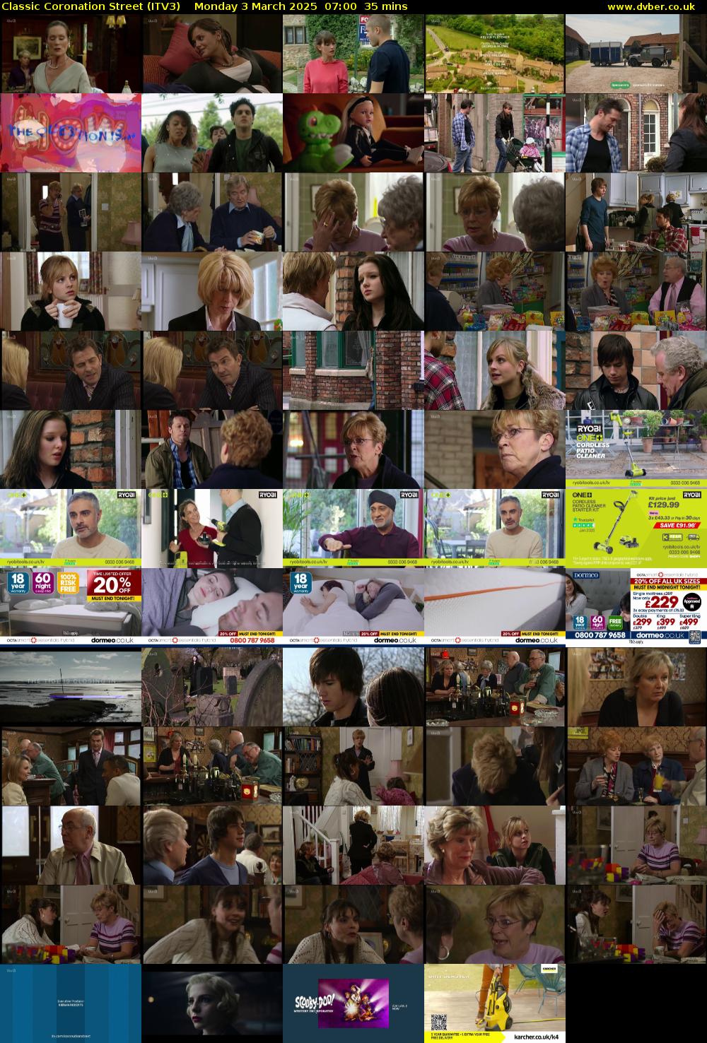 Classic Coronation Street (ITV3) Monday 3 March 2025 07:00 - 07:35