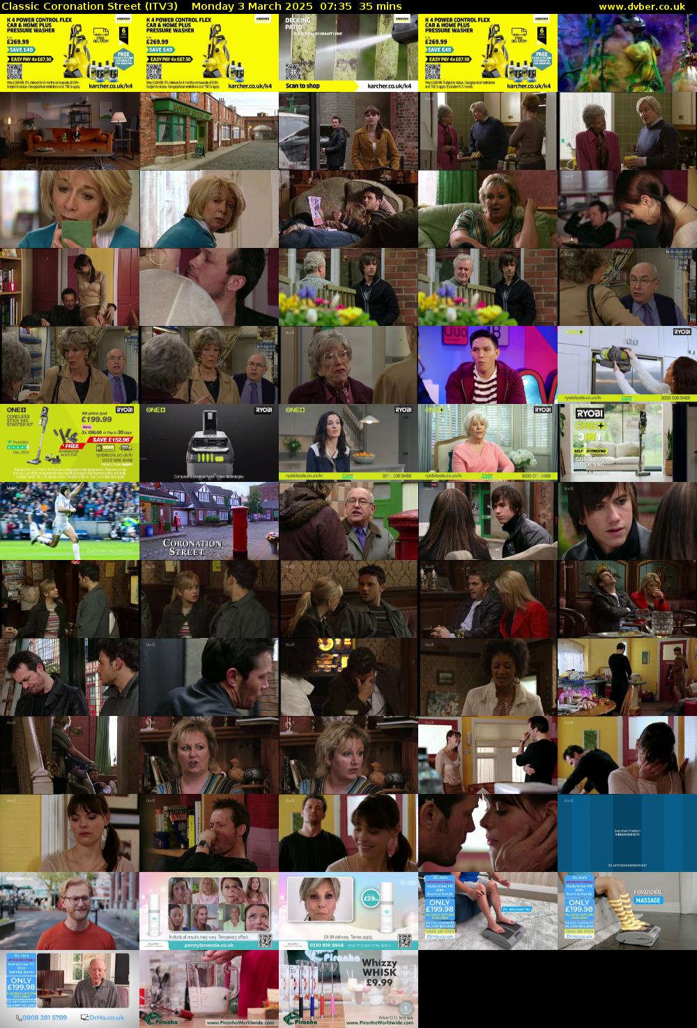 Classic Coronation Street (ITV3) Monday 3 March 2025 07:35 - 08:10