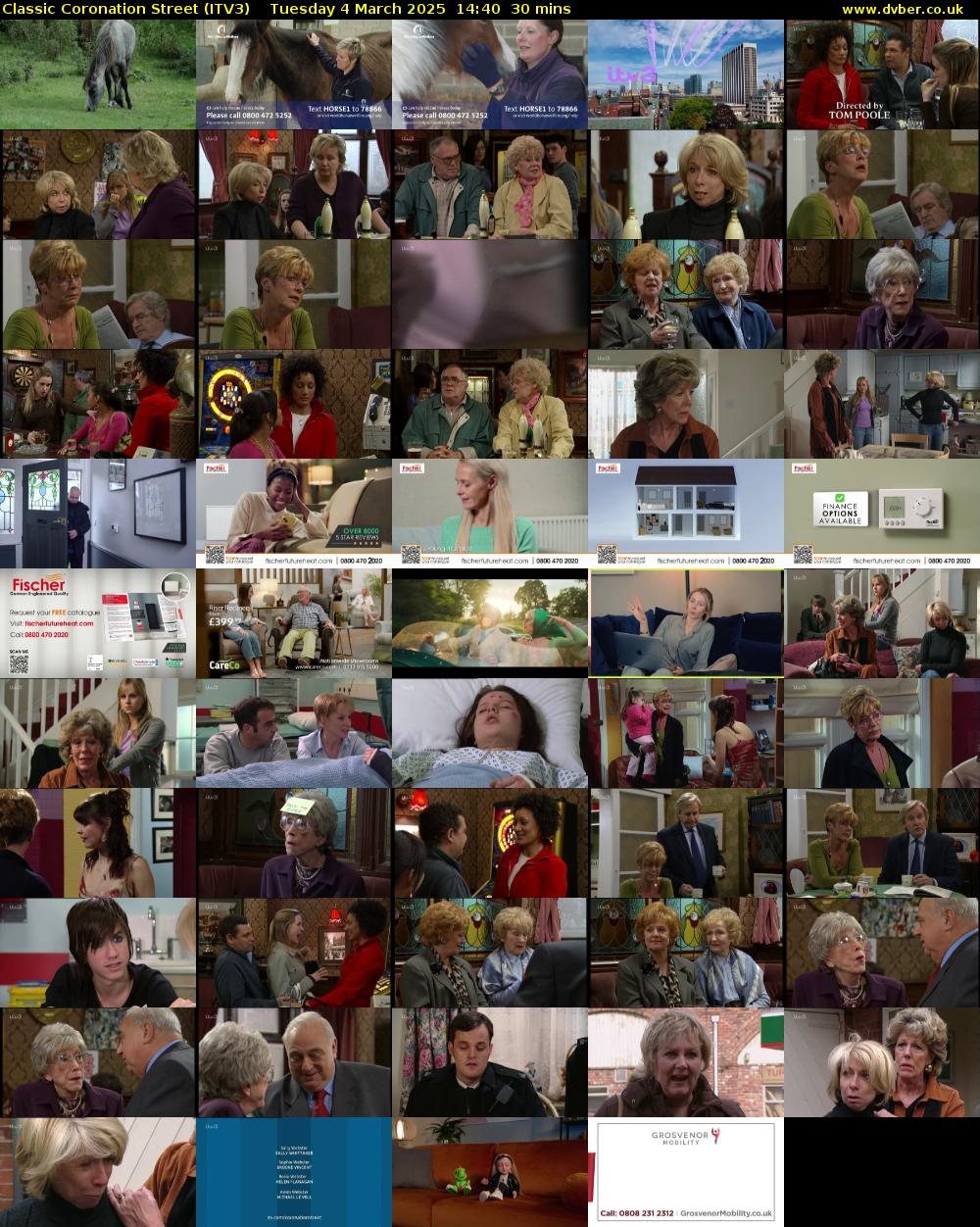 Classic Coronation Street (ITV3) Tuesday 4 March 2025 14:40 - 15:10