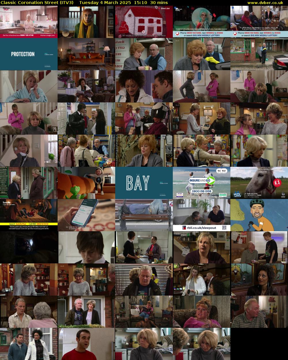Classic Coronation Street (ITV3) Tuesday 4 March 2025 15:10 - 15:40