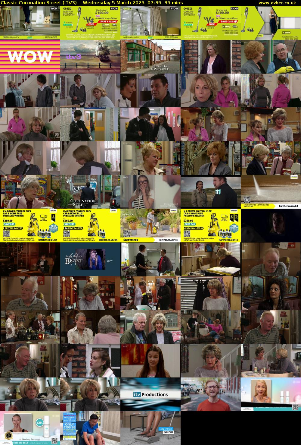 Classic Coronation Street (ITV3) Wednesday 5 March 2025 07:35 - 08:10