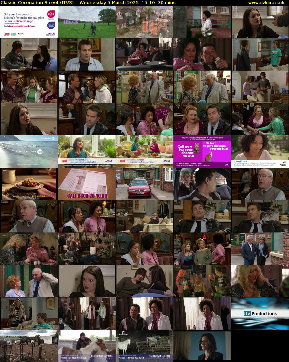 Classic Coronation Street (ITV3) Wednesday 5 March 2025 15:10 - 15:40