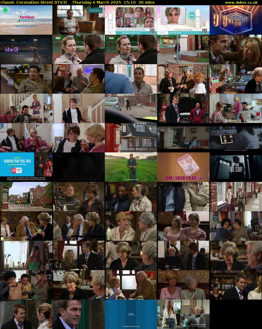 Classic Coronation Street (ITV3) Thursday 6 March 2025 15:10 - 15:40