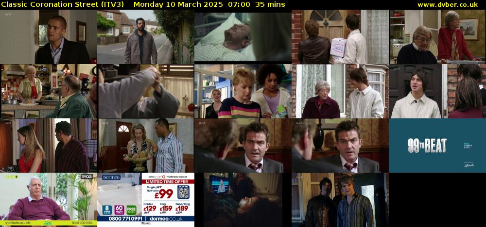 Classic Coronation Street (ITV3) Monday 10 March 2025 07:00 - 07:35