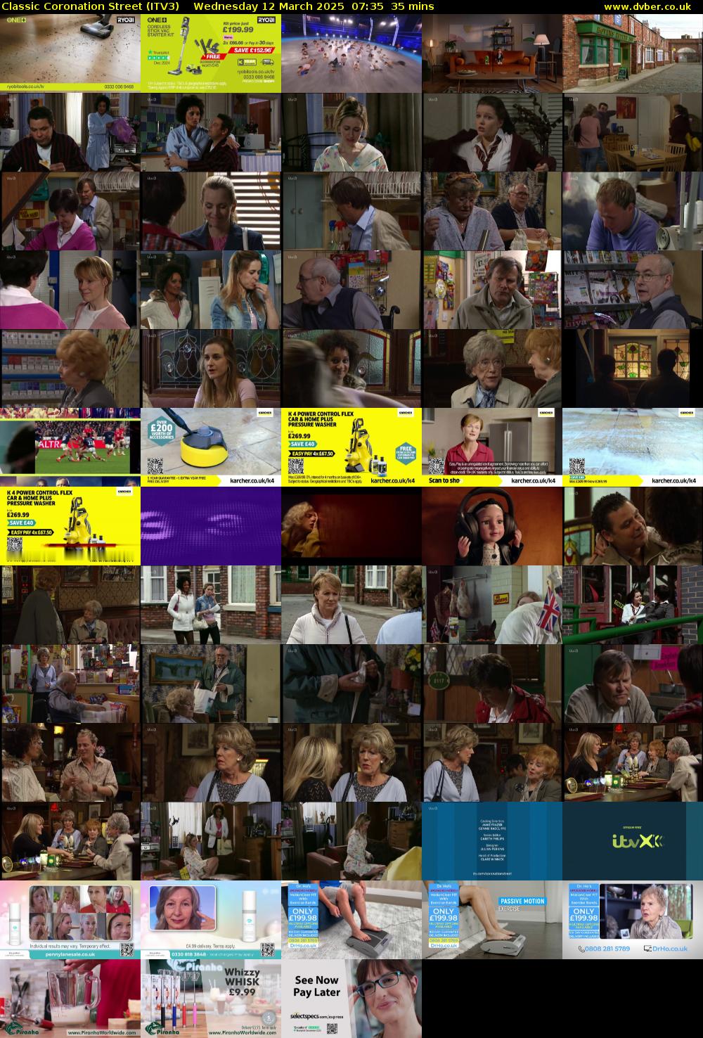 Classic Coronation Street (ITV3) Wednesday 12 March 2025 07:35 - 08:10
