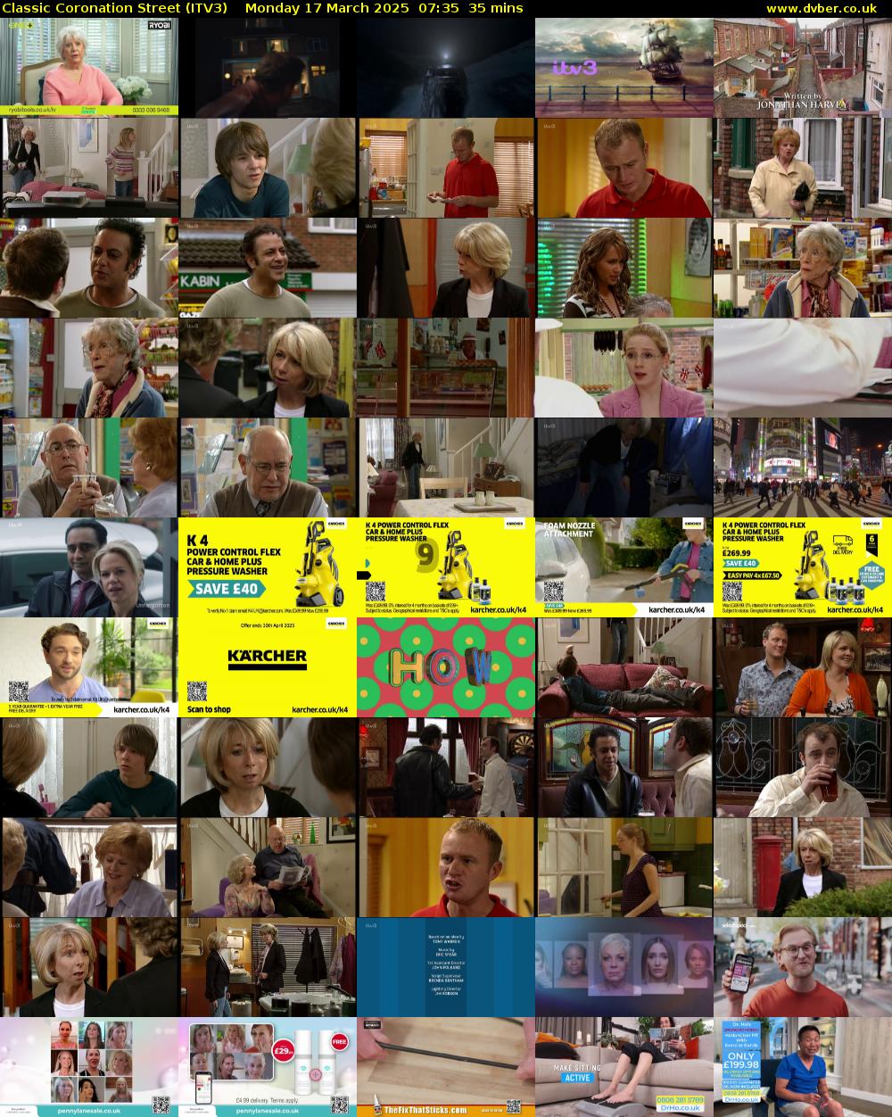 Classic Coronation Street (ITV3) Monday 17 March 2025 07:35 - 08:10