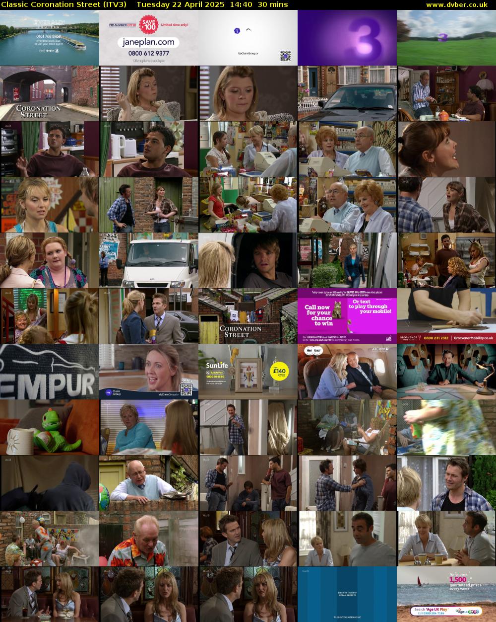 Classic Coronation Street (ITV3) Tuesday 22 April 2025 14:40 - 15:10