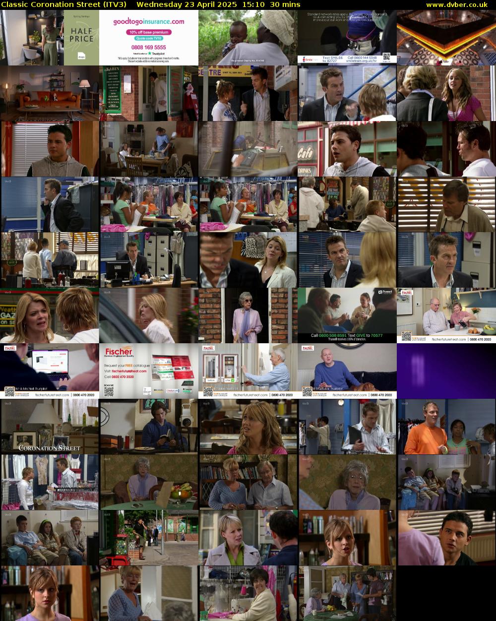 Classic Coronation Street (ITV3) Wednesday 23 April 2025 15:10 - 15:40