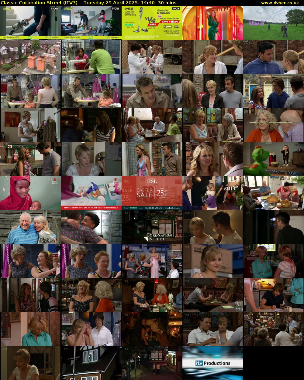 Classic Coronation Street (ITV3) Tuesday 29 April 2025 14:40 - 15:10