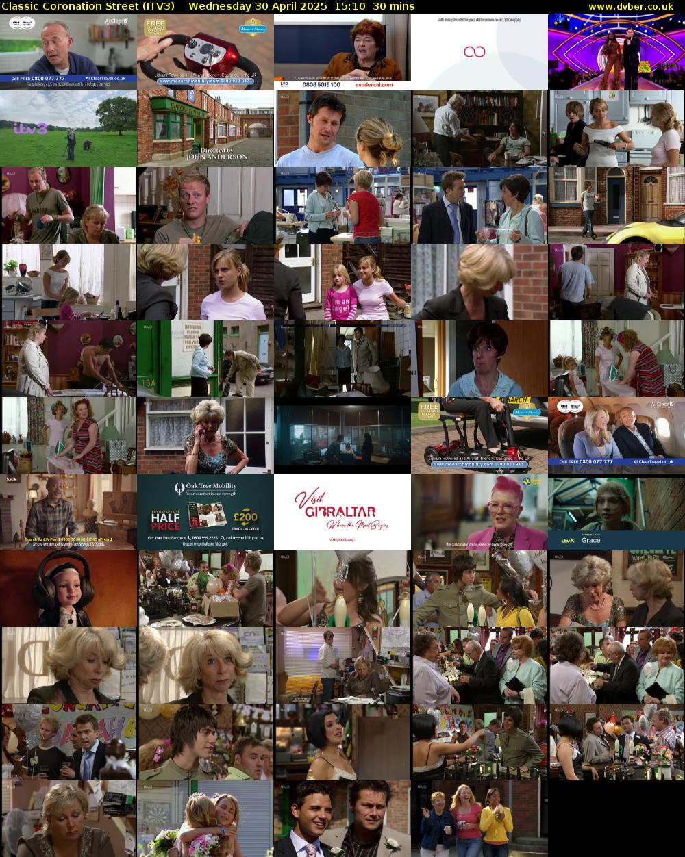 Classic Coronation Street (ITV3) Wednesday 30 April 2025 15:10 - 15:40